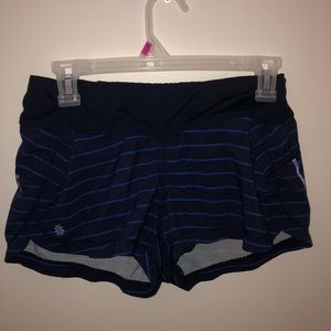 Blue striped Athleta shorts